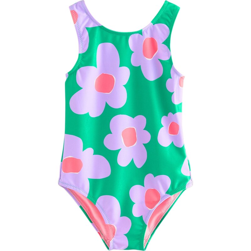 Next Jednodielne plavky svetlozelená / svetlofialová / svetloružová / 67104632