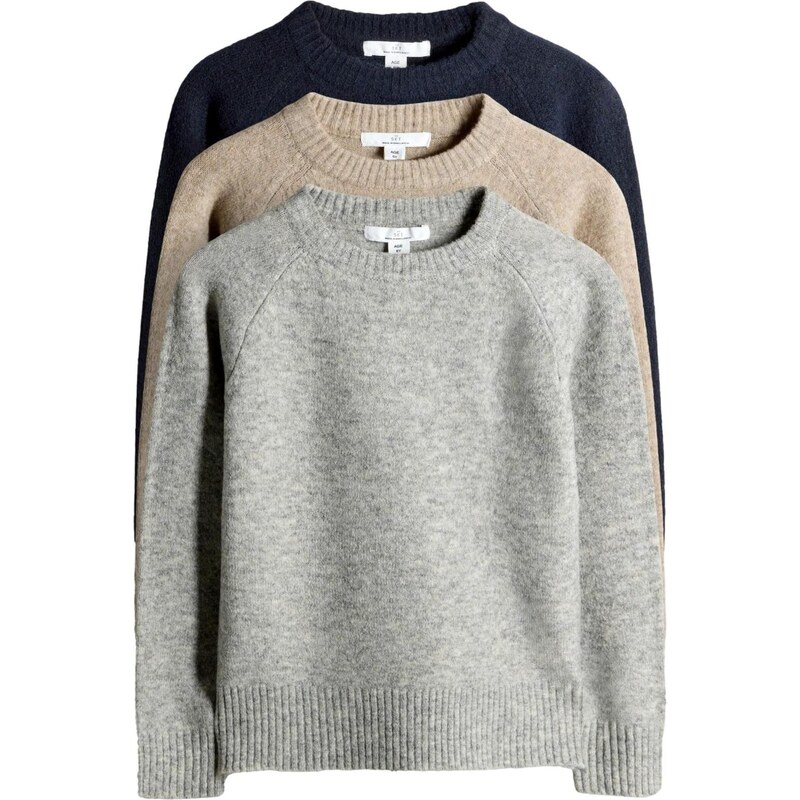 The Set Sveter béžová / tmavomodrá / sivá 67105072