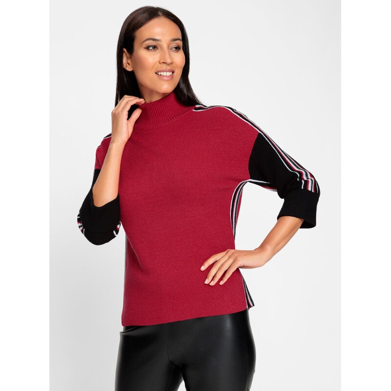 heine Sveter tmavočervená / čierna / biela 67105216