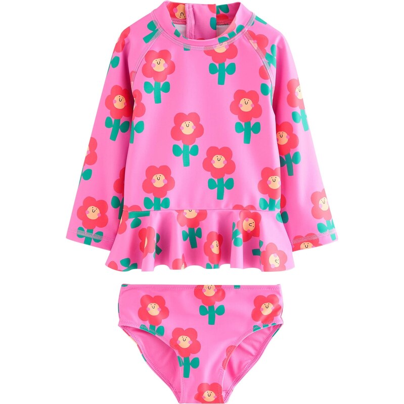 Next Jednodielne plavky smaragdová / ružová / burgundská 67105288