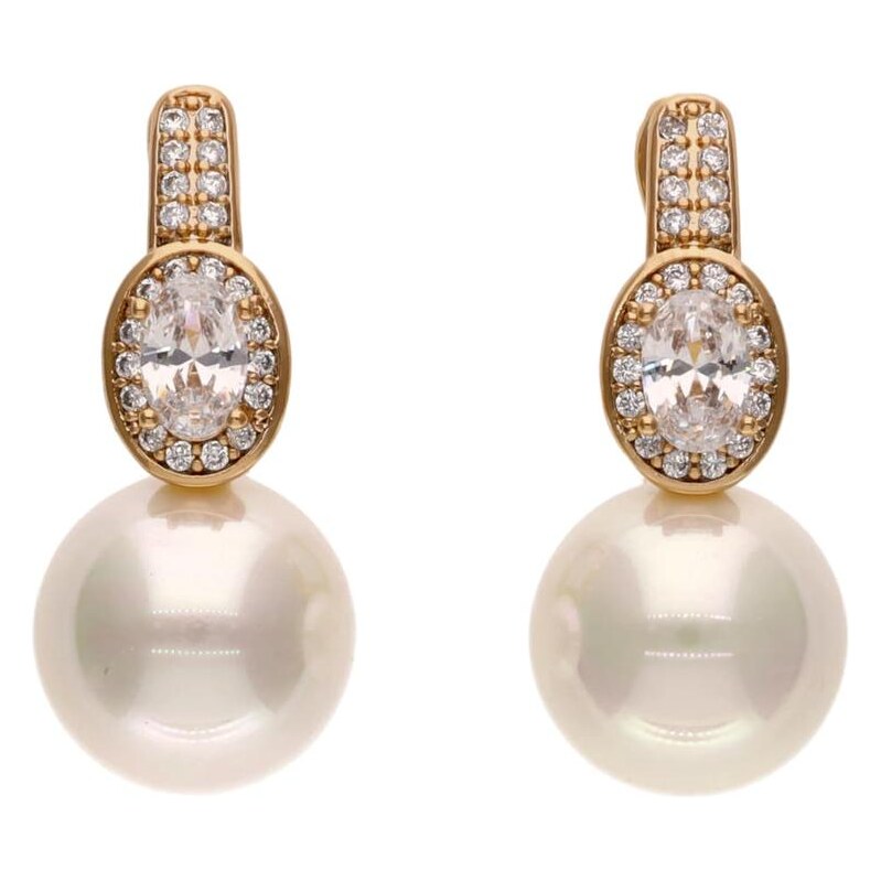 faina Náušnice zlatá / biela 67105364