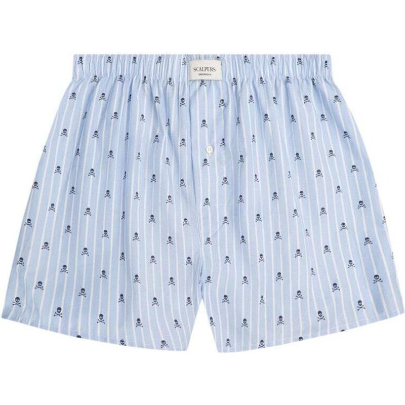 Scalpers Boxerky Skull svetlomodrá / biela 67105442