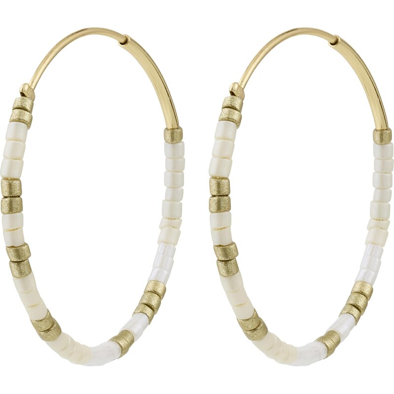 Pilgrim Náušnice Alison zlatá / biela 67105679