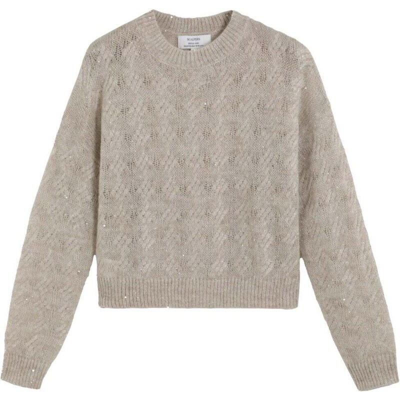 Scalpers Sveter Lurex V nebielená / biela 67105788