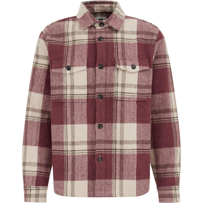 WE Fashion Prechodná bunda olivová / vínovo červená / biela 67105831