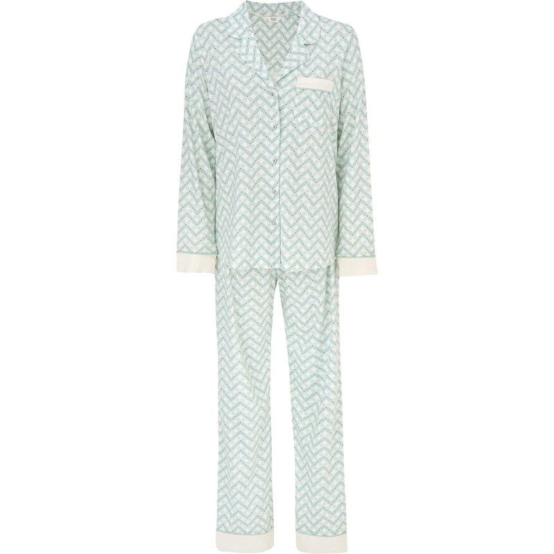 Dagi Pyžamo pastelovo zelená / biela 67105845