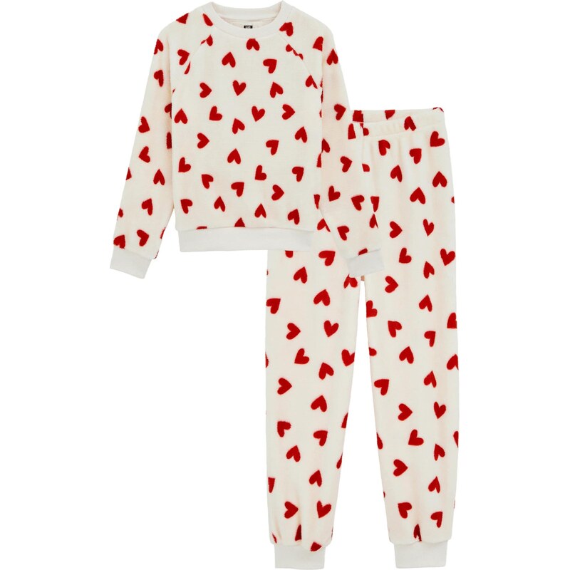 WE Fashion Pyžamo červená / prírodná biela 67105899