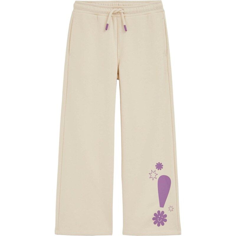 WE Fashion Nohavice béžová / svetlofialová 67105890