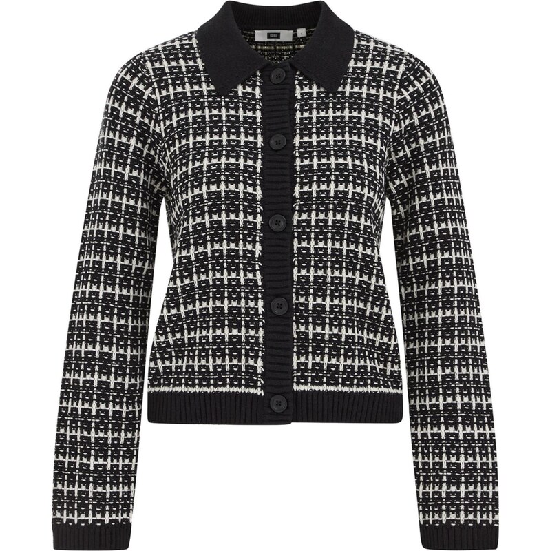 WE Fashion Kardigán čierna / biela 67105901