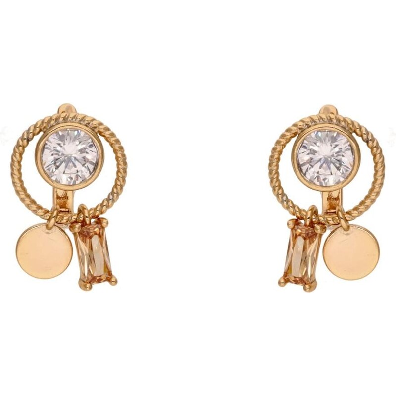 faina Náušnice zlatá / priehľadná 67106255