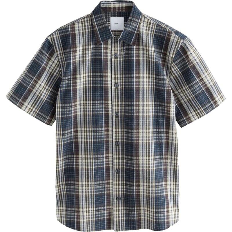 Next Košeľa námornícka modrá / tmavohnedá / biela 67106092