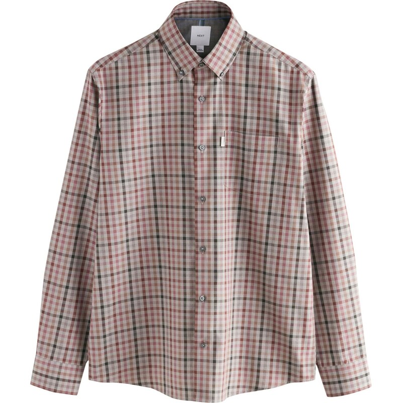 Next Košeľa svetlosivá / tmavozelená / oranžová / pastelovo červená 67106143