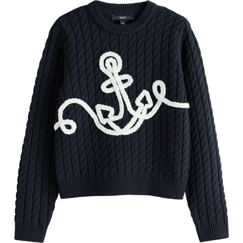 Next Sveter námornícka modrá / biela 67106162
