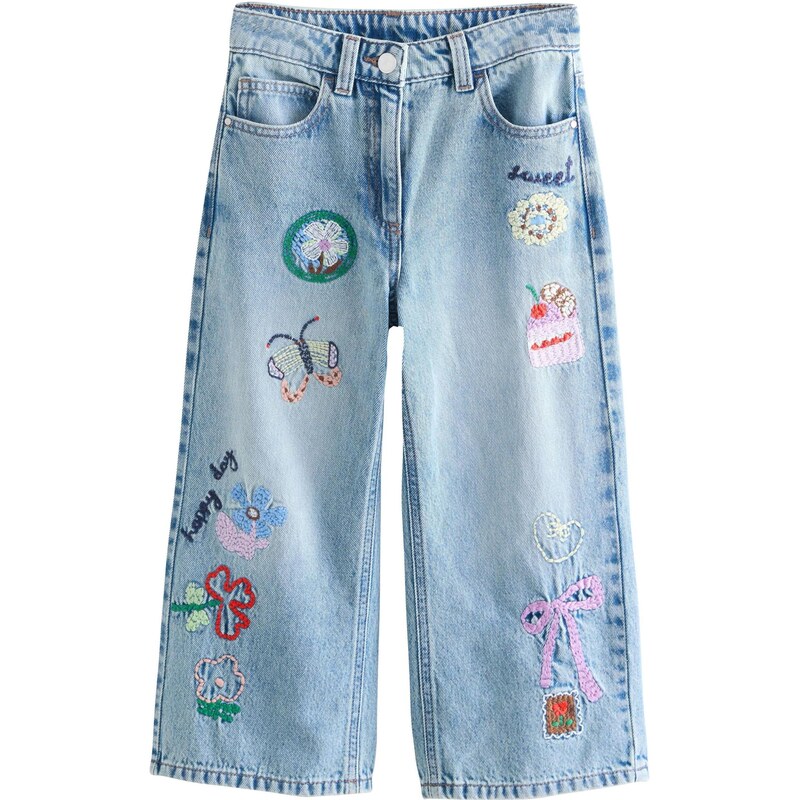 Next Džínsy modrá denim / ružová / červená 67106234