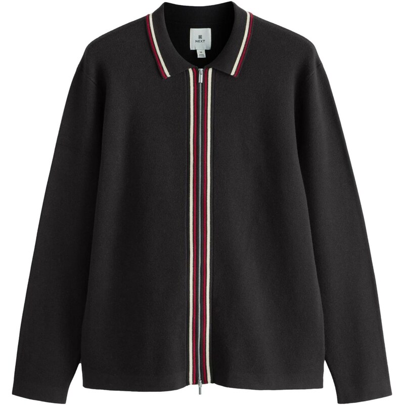 Next Kardigán burgundská / čierna / biela ako vlna 67106281