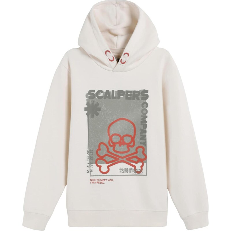 Scalpers Mikina sivá / červená / šedobiela 67106328