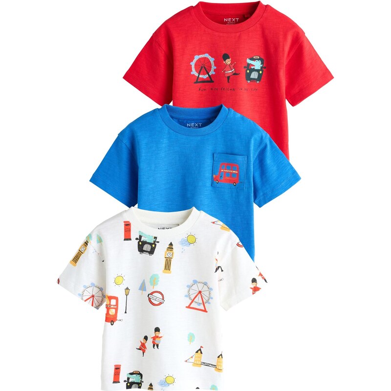 Next Tričko kráľovská modrá / červená / šedobiela 67107071