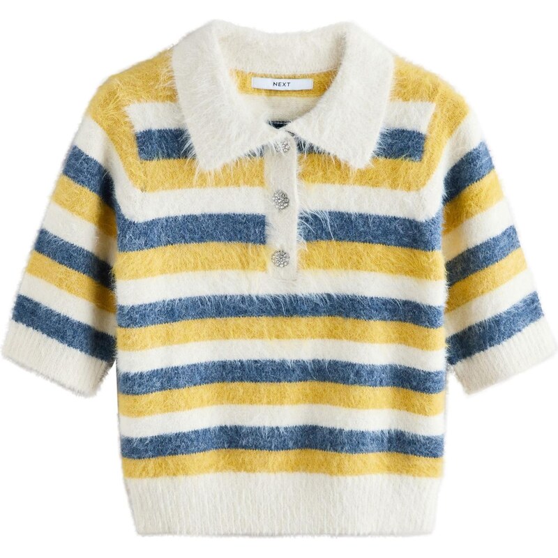 Next Sveter modrá / žltá / biela 67107066