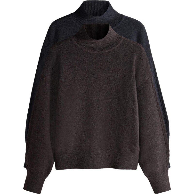 The Set Sveter tmavomodrá / tmavohnedá 67107070