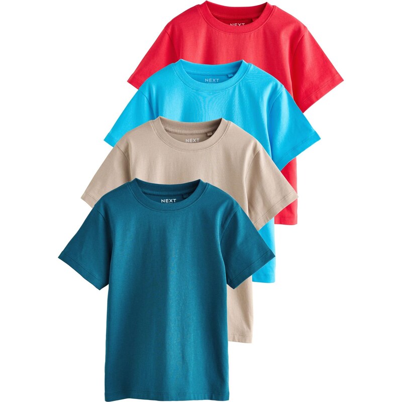 Next Tričko tmavobéžová / nebesky modrá / petrolejová / svetločervená 67107081