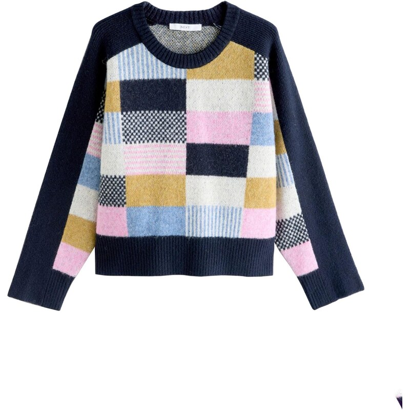 Next Sveter námornícka modrá / svetlomodrá / karí / biela 67107080