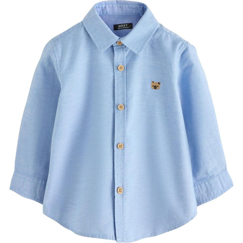 Next Košeľa Oxford modrá / hnedá 67107126