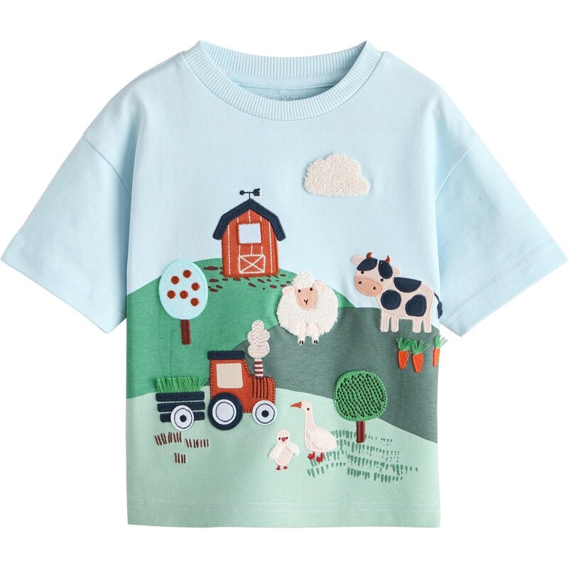 Next Tričko nebesky modrá / koňaková / mätová / prírodná biela 67107127