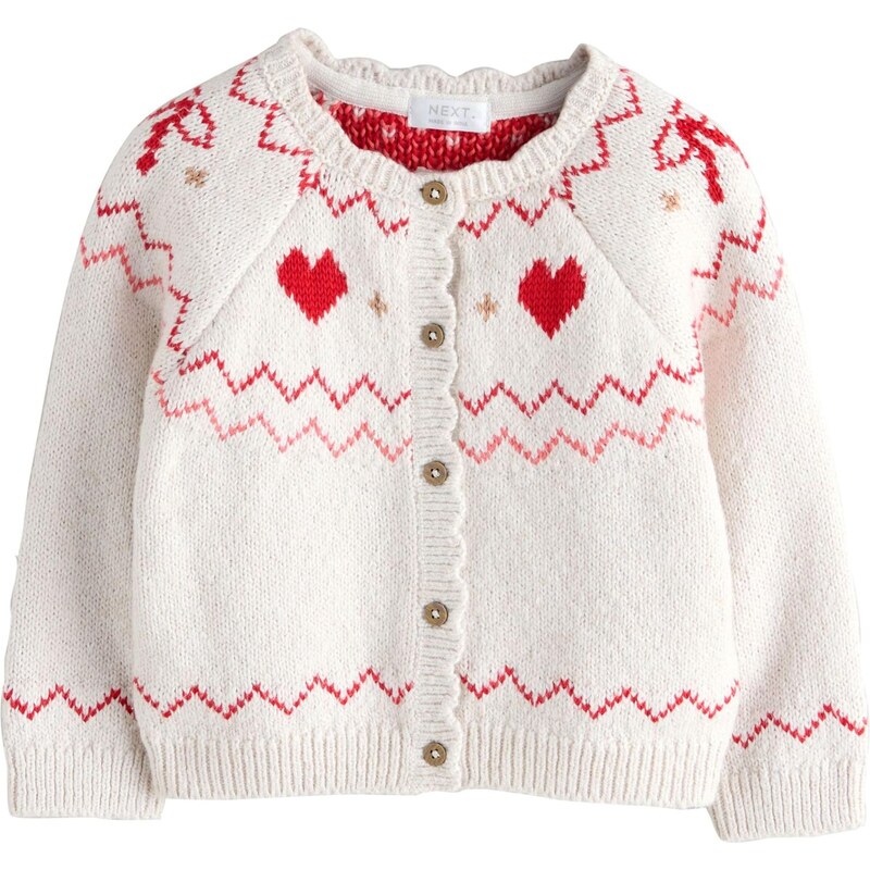 Next Kardigán nebielená / pitaya / červená 67106448