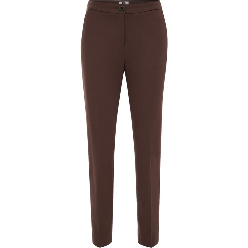 WE Fashion Nohavice s pukmi hnedá 67106455