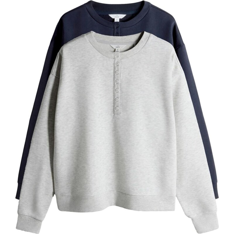 The Set Mikina námornícka modrá / svetlosivá 67106480
