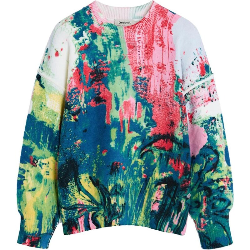Desigual Sveter limetková / smaragdová / mätová / ružová 67106528