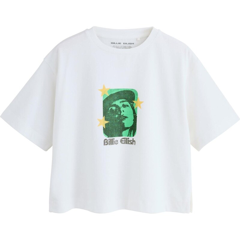 Next Tričko Billie Eilish zelená / biela 67107215