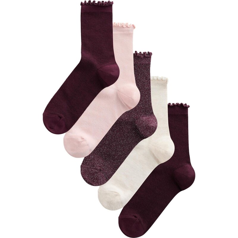 Next Ponožky cyklaménová / pastelovo ružová / šedobiela 67106716