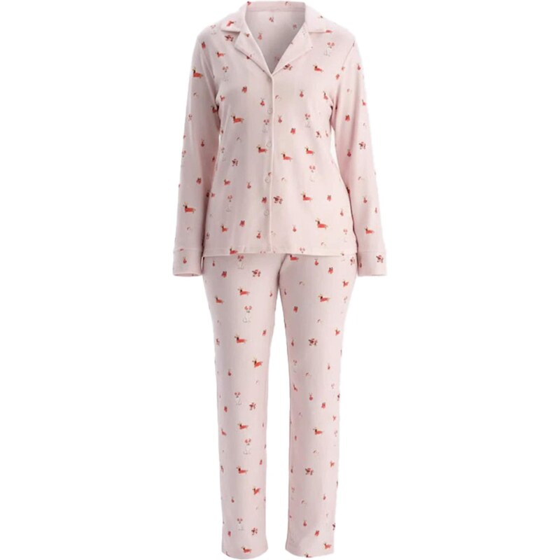 Dagi Pyžamo pastelovo ružová / červená / biela 67106882