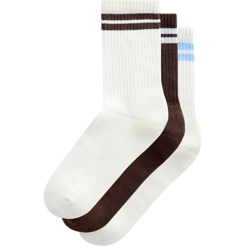 Next Ponožky svetlomodrá / čokoládová / biela 67106962