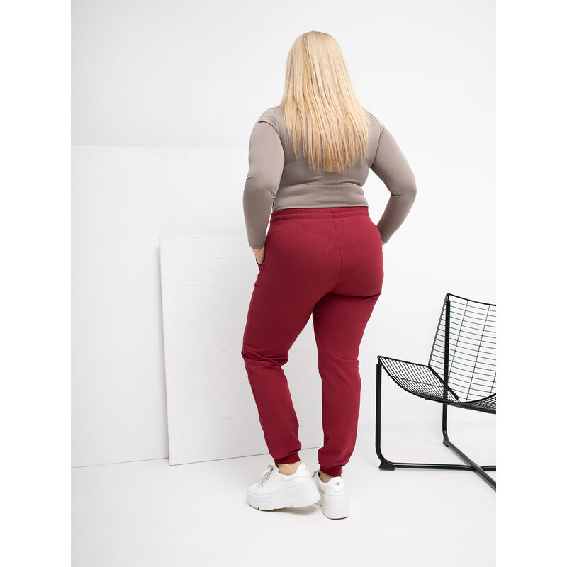 RELEVANCE Bordové tepláky Plus Size 67111180