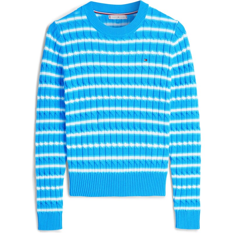 TOMMY HILFIGER Sveter azúrová / neónovo modrá / biela 67111632
