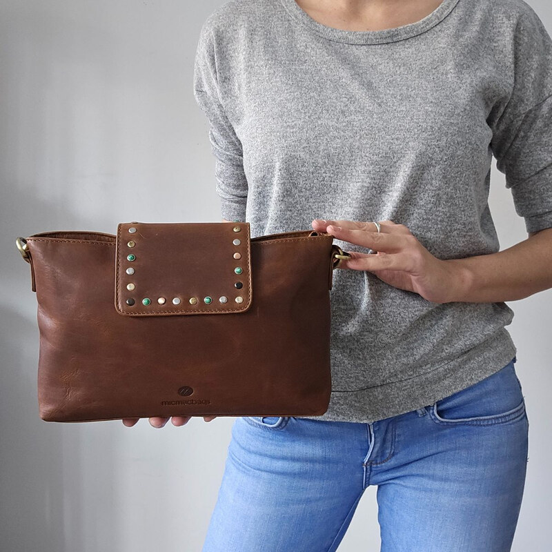 Micmacbags Dámska kožená kabelka piesková Arlea 66531744