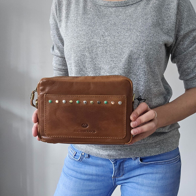 Micmacbags Dámska kožená kabelka piesková Lovella 66531759