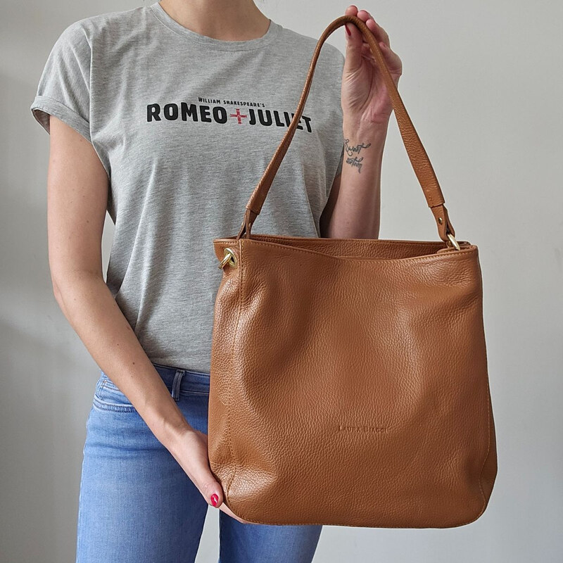 Laura Biaggi Dámska kožená kabelka camel NADIA 67113538