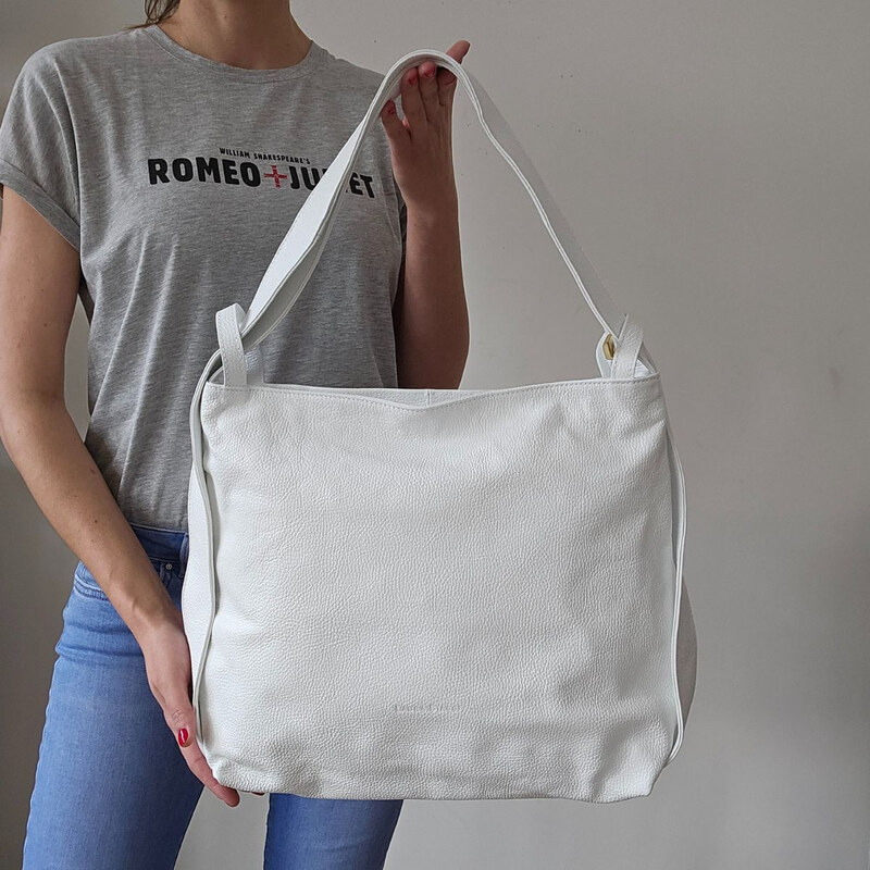 Laura Biaggi Dámska kožená kabelka biela VALERY 67113540