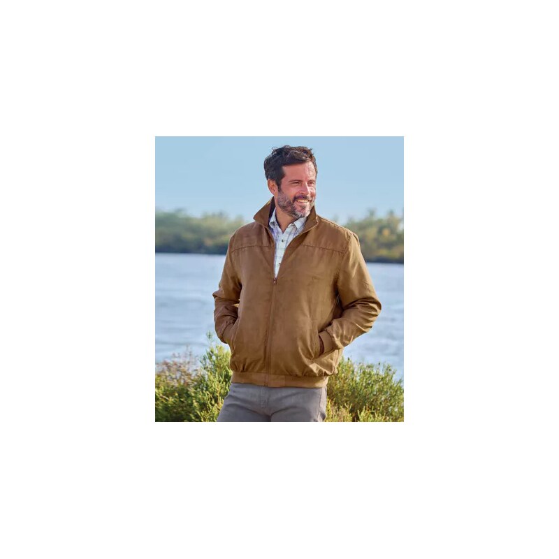 Bunda z imitácie semišu zateplená mikroflísom Atlas For Men Žltá 49154934