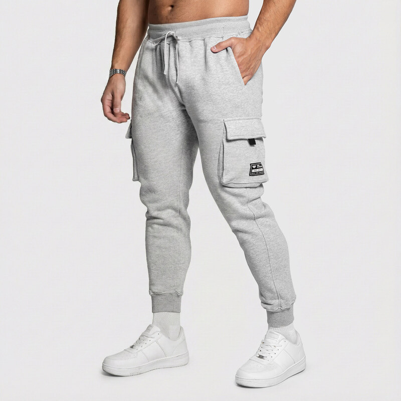 Pánske tepláky Iron Aesthetics Cargo Joggers, sivé 67060094