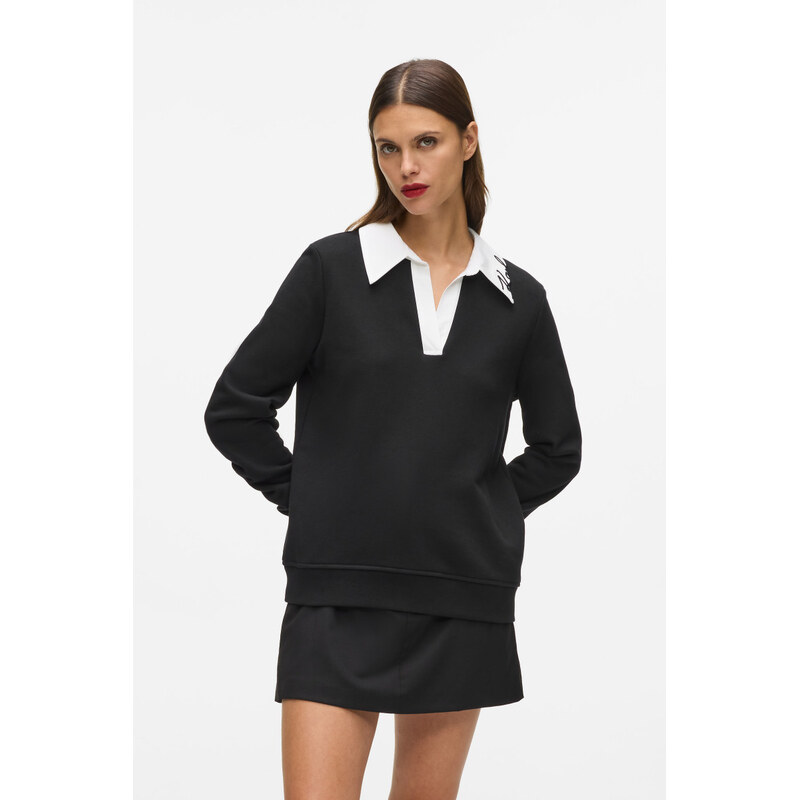MIKINA KARL LAGERFELD SIGNATURE COLLAR SWEATSHIRT 67120045