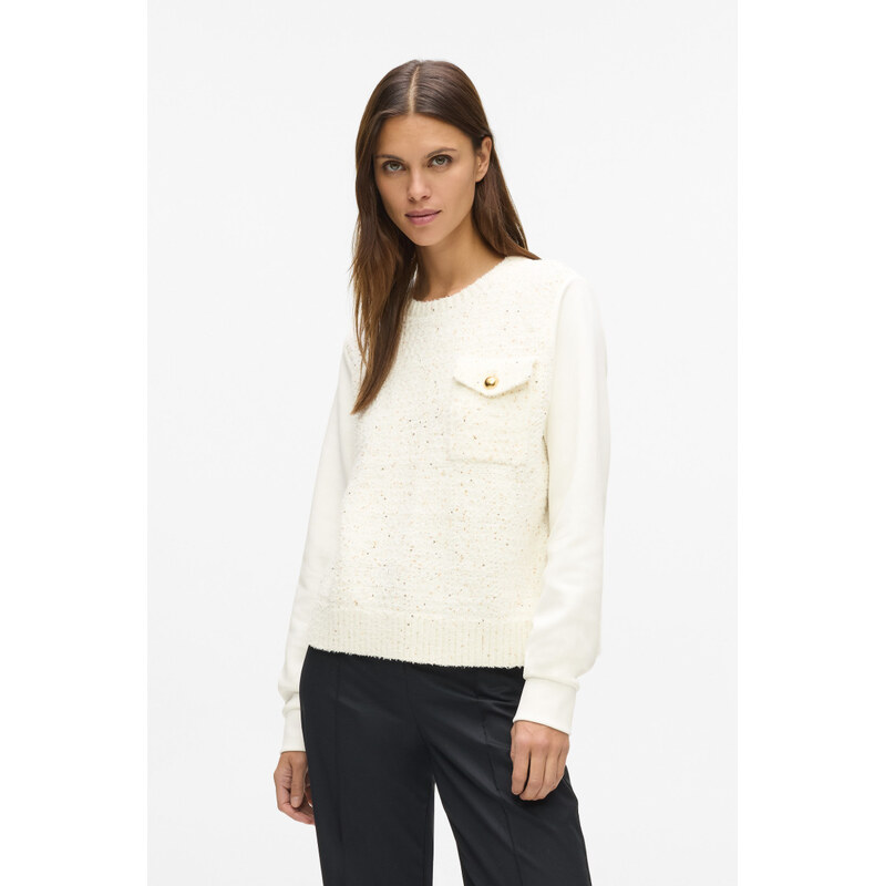MIKINA KARL LAGERFELD BOUCLE KNIT MIX SWEATSHIRT 67120048