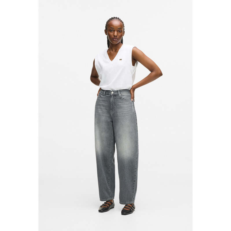 DŽÍNSY KARL LAGERFELD IKON BARREL DENIM PANTS 67120015