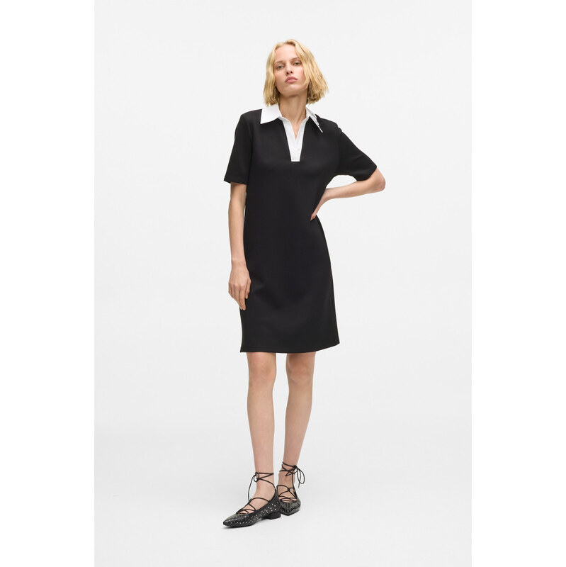 ŠATY KARL LAGERFELD SIGNATURE COLLAR T-SHIRT DRESS 67120030