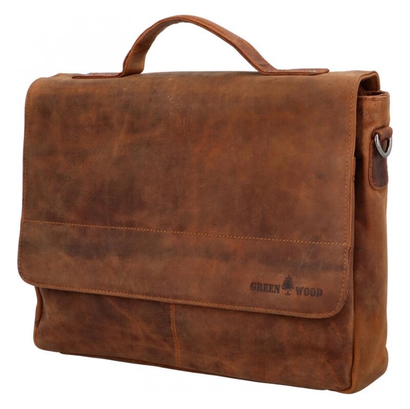 Green Wood luxusná pánska kožená taška José Camel 67280847