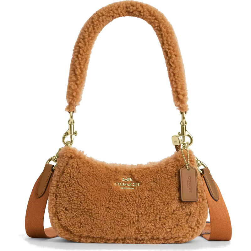 COACH Kabelka Teri Mini Crossbody Bag In Shearling Gold Dark Natural 67125919