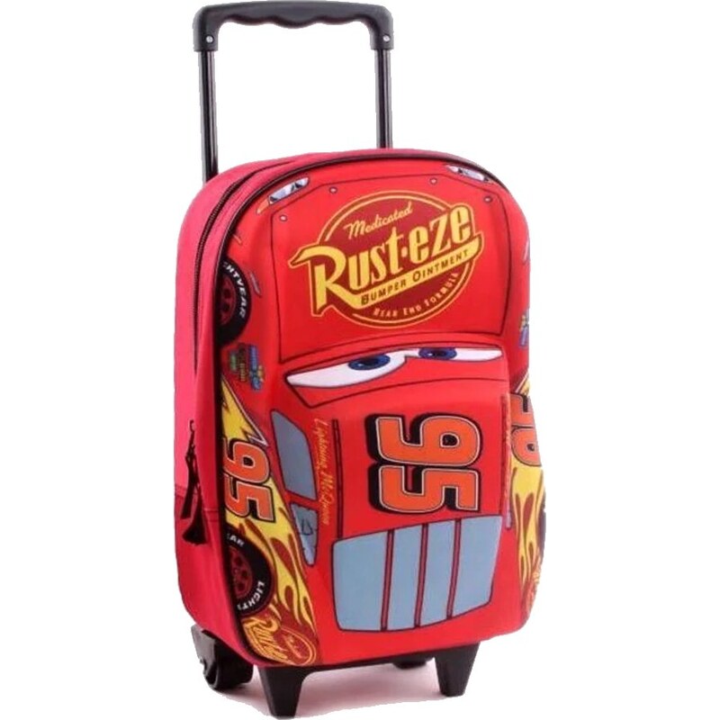 Vadobag Detský cestovný 3D kufor na kolieskach Autá - Blesk McQueen 9992673